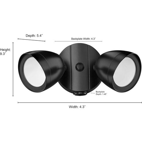 Twin Head Basic LED 4.25 inch Powder Coated Bronze Outdoor Security Flood Light